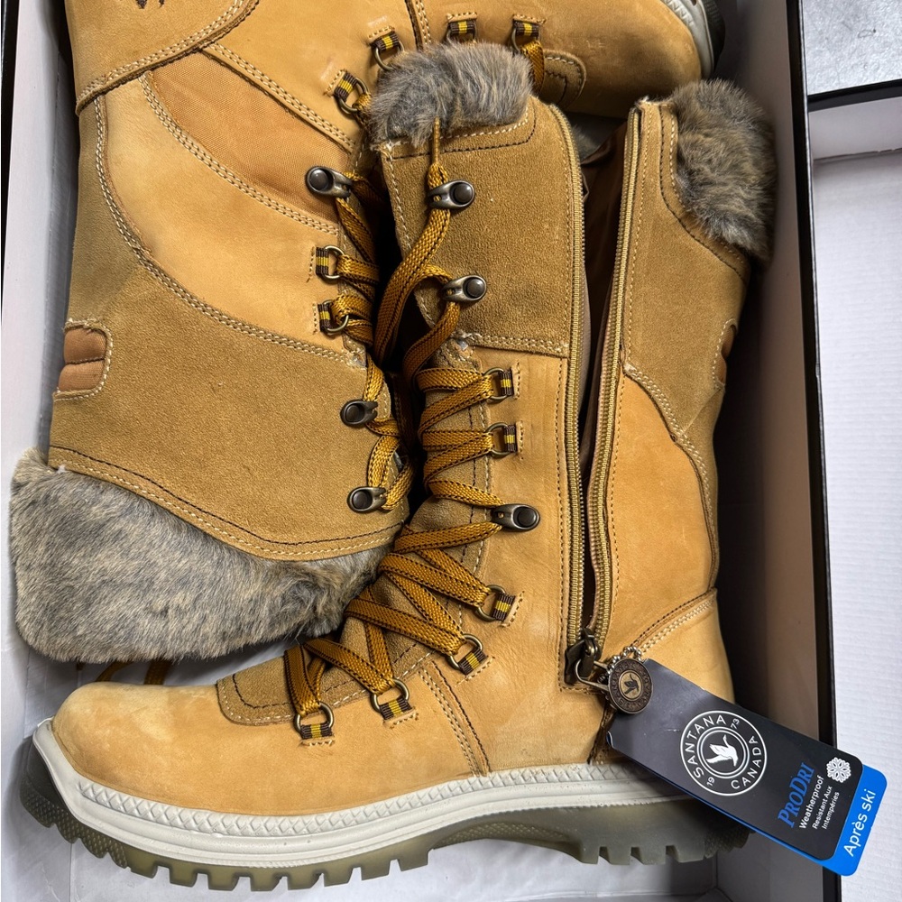 Santana Canada Tan Winter Boots with Fur Lining